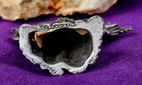 Vintage Antique Pewter Wizard Figurine with Dragon, Owl & Crystal Ball