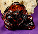 LG. Mahogany Obsidian Crystal Skull w/Snakes💀🖤🐍❤️🤯🤩