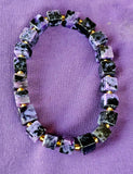 Cubic Shaped Charoite Crystal Stretch Bracelet 📿✨💜🤩🤯🖤