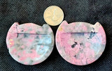 Peruvian Rhodonite & Quartz Crystal Kitty Cat Trinket Dish 🌸✨🤩😻🐾