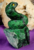 LG. Zoisite & Ruby Cobra Snake Posing on Rock 🪨🐍💚🪷🩷❤️