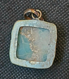 Larimar Crystal Square Shaped Silver Necklace 📿✨💎🌊