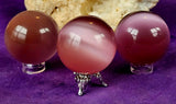 SM. Pink Cat Eye Crystal Sphere 👁️✨😻🔮🐈🩷