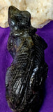 LG. Rainbow Flash Labradorite Crystal Lizard Basking on Rock Carving #1 🦎🩶🌈🪨✨🤩