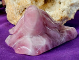 MD-LG. Rose Quartz Crystal Turtle on Rock Carving ✨🩷🌹🐢🪨