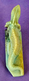 Caribbean Calcite Crystal Hand Carved Basilisks Lizard