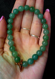 Handcrafted Green Aventurine Crystal w/Copper Hummingbird Accent Stretch Bracelet 🐦📿✨💚