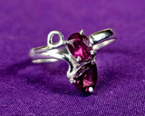 925 Sterling Silver Ring w/Round & Pear Cut Rubies ❤️✨🩷💍🤩