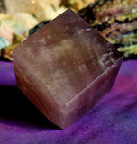 LG.. Banded Rainbow Fluorite Crystal Floating Cube 💜✨🌈🤍