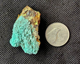 Raw Chrysocolla in Feldspar Crystal Specimen