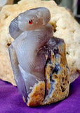 XL Blue Agate Druzy Crystal Snake on Rock Carving ✨🤩🤯🐍💎💥