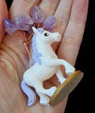 Lilac Hair Pony Figurine w/Wire Wrapped Amethyst Crystal Tree 🐎💜🌳