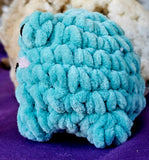 Handcrafted Teal Crocheted Frog Plushie