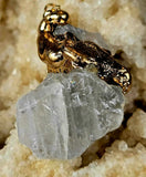 Raw Clear Quartz w/Turquoise Crystal Gold Wrapped Necklace 📿✨🩵🪨🤍