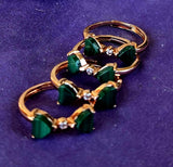 Adjustable Rose Gold Colored GENUINE Malachite Crystal Ring 🌹💍💎✨💚