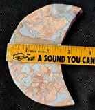 LG. Pink Sakura Agate Crystal Crescent Moon w/Silver Metal Display Stand 🌙🤯✨😍🩷🌸☪️