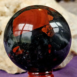 Bloodstone Crystal Sphere w/Pyrite Inclusions 🔮✨🖤🩸⚜️