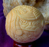 LG. Tagua Nut Phoenix Carving/Sphere ✨🐦‍🔥🥜🔮🔥