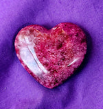 ✨RARE✨ Red Peach Blossom Jasper Crystal Puffy Heart 💕🍒♥️✨🩷💗