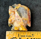 Crazy Lace Agate Crystal Fish Carving 🐠💛✨🩶🐟