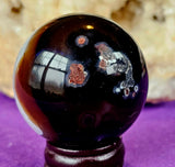 Black Agate Crystal Sphere ✨🤍🤯😍🔮🖤