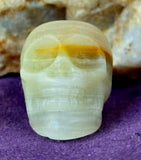 Banded Calcite Crystal Mini Skull 🍂🤎💀💚✨
