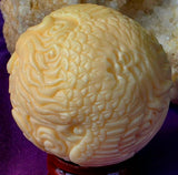LG. Tagua Nut Phoenix Carving/Sphere ✨🐦‍🔥🥜🔮🔥