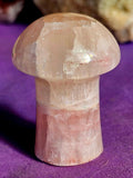 Strawberry Banded Calcite Crystal Mushroom ✨🍄🍓