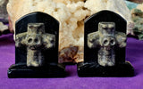 Pyrite & Black Obsidian Crystal Tombstone 🪦🖤💀⚜️