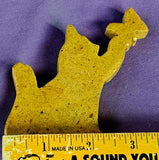 Yellow Jasper Crystal Cat w/Butterfly Stone Carving