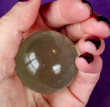 SM. White Cat Eye Crystal Sphere 👁️✨😻🔮🐈🤍