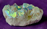 Raw Aura Coated Snow Quartz Crystal Cluster 💎✨❄️🌨️🌈
