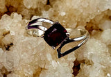 925 Sterling Silver Princess Cut Garnet Ring 💍💎✨😍❤️