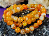 Dyed Orange Agate Crystal Stretch Bracelet 📿✨🧡🍊🤍