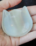 White Cat's Eye Crystal Cat Ear Trinket Dish 🤍🐾🐈‍⬛🥹🍚