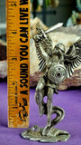 Vintage Pewter Winged Valkyrie Figurine w/Crystals