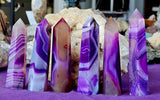 Dyed Purple Agate Crystal Tower 🤍✨💜☪️☂️