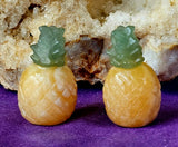 Green Aventurine & Orange Calcite Crystal Pineapple Carving 🍍🍍🍍