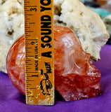 LG. Red Fire Hematoid Quartz Crystal Skull Carving ✨💀☠️❤️🤩🤯