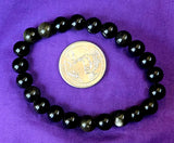 Goldsheen Obsidian Crystal Stretch Bracelet ✨📿🖤⚜️