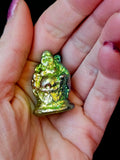 SM. Rainbow Titanium Bismuth Crystal Happy Buddha Figurine ✨💜🙏🕉️🧘🧘‍♀️