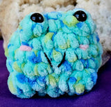Handmade Teal Confetti Crocheted Frog Plushie 🥹🐸💚
