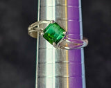 925 Sterling Silver Green Emerald Square Stone Ring 💍💎✨💚