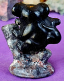 Black Obsidian & Yooperlite Crystal Koala Mother & Baby Stone Figurine Statue 🖤🐨✨🎍