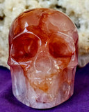 LG. Red Fire Hematoid Quartz Crystal Skull Carving ✨💀☠️❤️🤩🤯