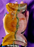 HUGE Ocean Jasper Crystal Triple Moon Bowl 💚🪸🩷🌊🧡🌛🌕🌜😍🤩🤯
