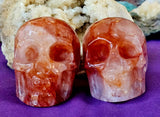 LG. Red Fire Hematoid Quartz Crystal Skull Carving ✨💀☠️❤️🤩🤯