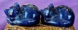 SM. Blue Aventurine Crystal Sleeping Kitty Cat Carving ✨😴🐈🐾💙🔵