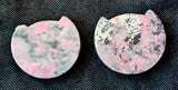 Peruvian Rhodonite & Quartz Crystal Kitty Cat Trinket Dish 🌸✨🤩😻🐾