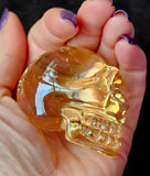 Blown Glass Citrine Skull Carving ✨⚜️💀💛✨